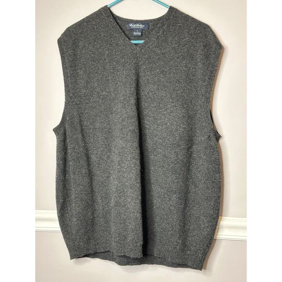 Brooks Brothers Wool Sweater Vest Vneck Mens XL USA Grey - Picture 1 of 6